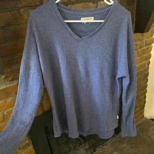 Magellan Outdoors Blue V-Neck Boyfriend Fit Sweater